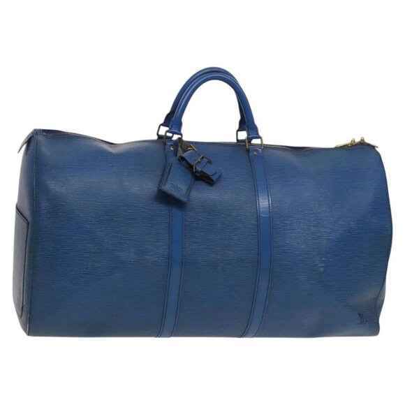 LOUIS VUITTON Epi Keepall 60 Boston Bag Blue M42945 LV Auth 123336 - Picture 1 of 16